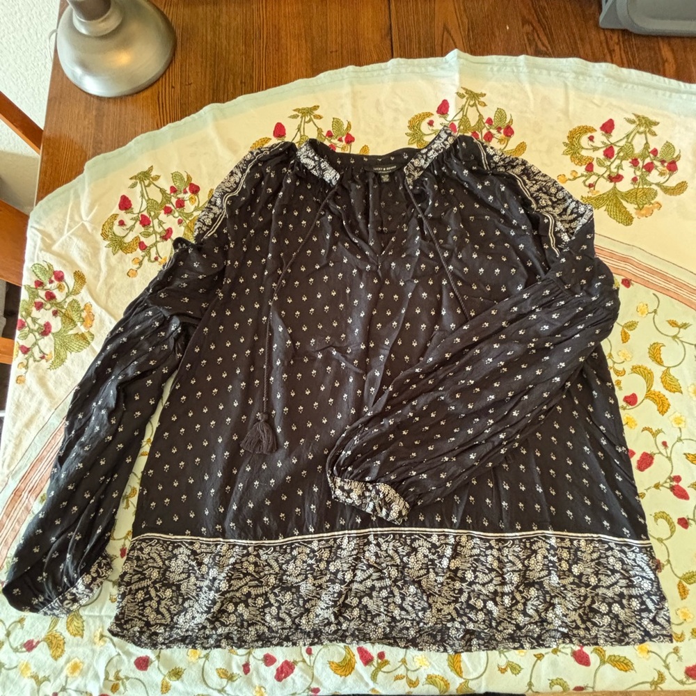Lucky Brand Navy Floral Blouse